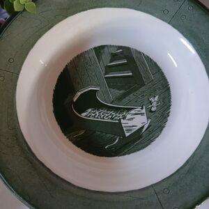 Green and White Dinnerware Bowl